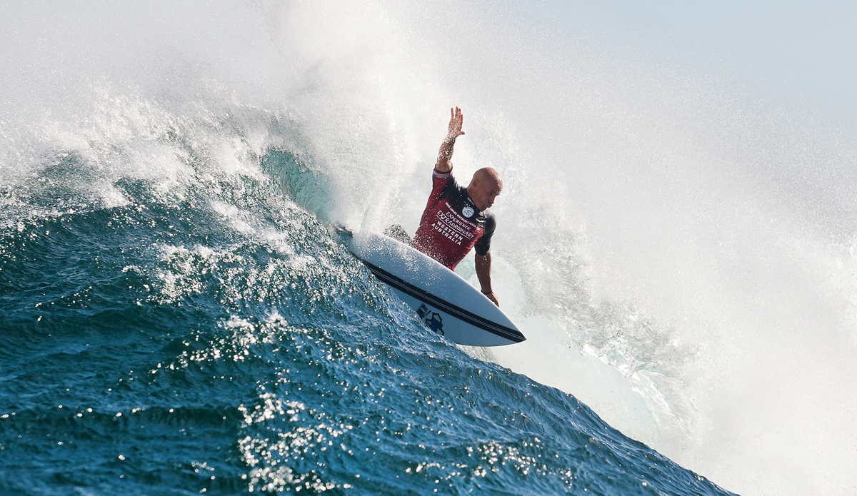 Kelly Slater placed equal third in the Drug Aware Margaret River Pro, being defeated by eventual event winner Michel Bourez in the semifinals. Photo: <a href=\"https://www.aspworldtour.com/\">ASP/Cestari</a>
