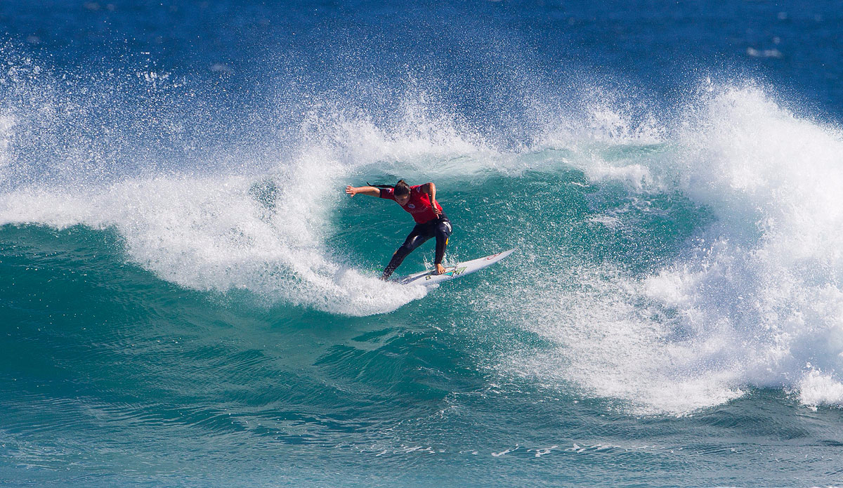 Tyler Wright opens it right up. Photo: <a href=\"https://www.worldsurfleague.com/\">WSL</a>