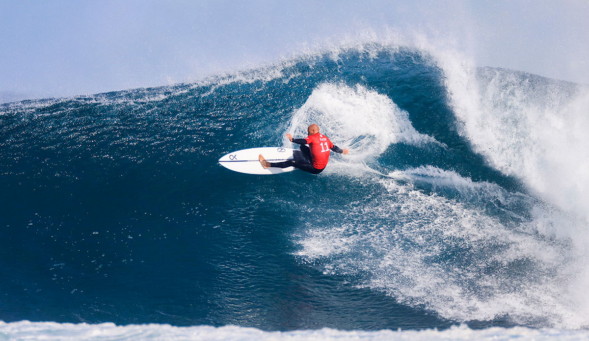 Kelly Slater. Photo: WSL/<a href=\"https://www.instagram.com/mattydunbar/?hl=en\">Dunbar</a>