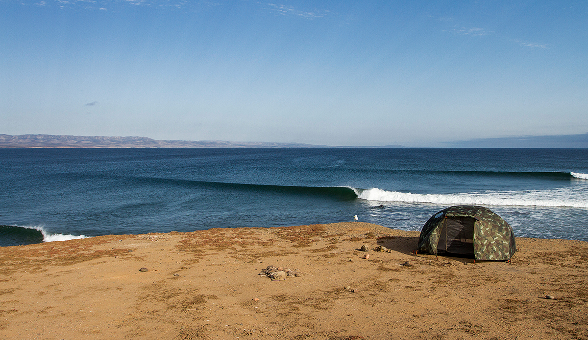 This is a wave in Mexico that I had been trying to score for ten years. It was elusive. Needless to say, @danishanderson, @lanejpearson, and I absolutely scored it on this swell. We surfed it for three days by ourselves. It was a treat. Unfortunately, the local fishing community built a jetty in the middle of the lineup as we were there. We checked it two weeks later on our drive north and there was a ton of backwash going through the lineup from waves hitting the jetty. We may have been the last group of people to properly score it before it was ruined. Photo: <a href=\"https://markmcinnis.com\">Mark McInnis Photography</a>