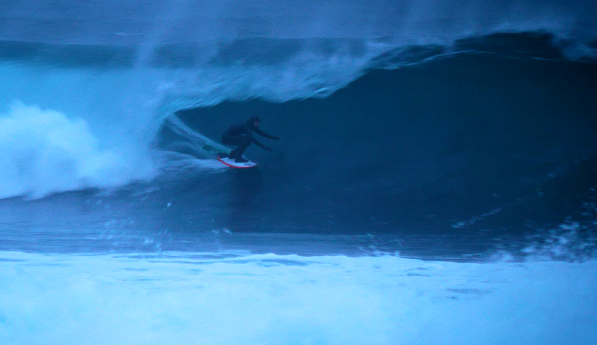 Tube time at dawn. Photo: Mats Birkelund.
