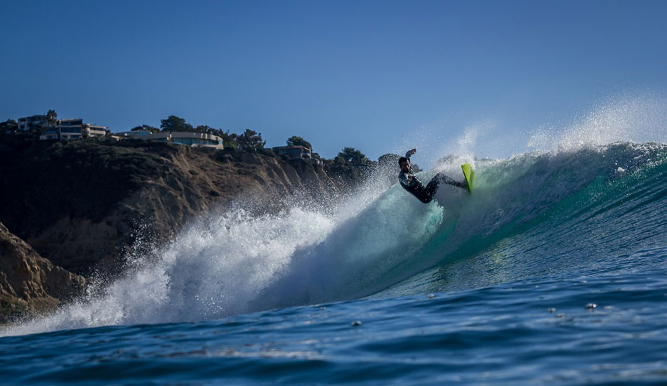 Unknown surfer, off the lip at Blacks. Photo: <a href=\"https://www.mattadenphotography.com\">Matt Aden</a>