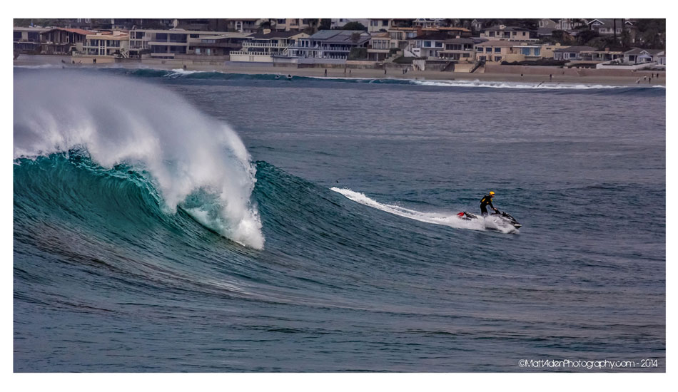 A San Diego lifeguard offers some perspective in La Jolla. Photo: <a href=\"https://www.mattadenphotography.com\">Matt Aden</a>