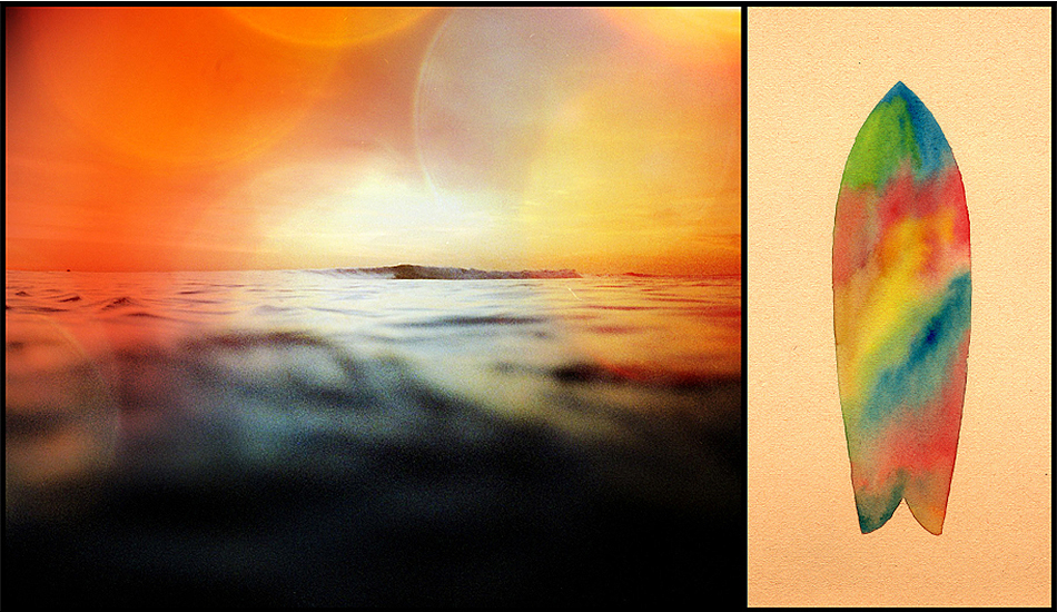 Last light at Church. Watercolor board.