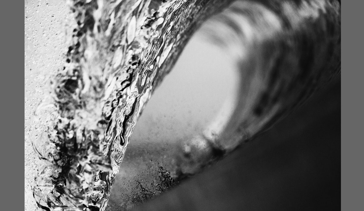 Icicle- This is a photo I intend to capture, there\'s no point in trying to argue that this is exactly what it was I wanted it to look like because the truth of the matter when you\'re shooting surf photos like this is that you\'re mostly unable to control anything in the photo. You can change your depth of field through aperture and what focal length you choose and to a certain extent change the angle of the image whether you\'re shooting up at the lip or at the point where you think the lip will crash down. This happened to be a well timed interesting photo that I felt had great texture and conveys that \"yes, you are looking at a wave\" while also being somewhat abstract. Photo: <a href=\"http://www.clarkography.com/\" target=_blank>Matt Clark</a>