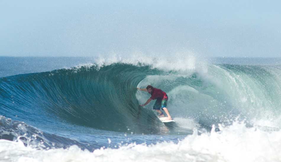 Gorkin again, using his patented two-hand stall to lock into this square beachie. Photo: <a href=\"https://mattdegreff.com/\" target=_blank>Matt Degreff</a>.