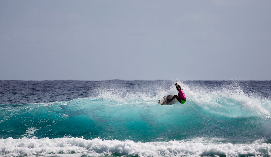 Sally Fitzgibbons. Abusing the lip. Photo: <a href=\"https://mattdunbar.com.au\">Matt Dunbar</a>