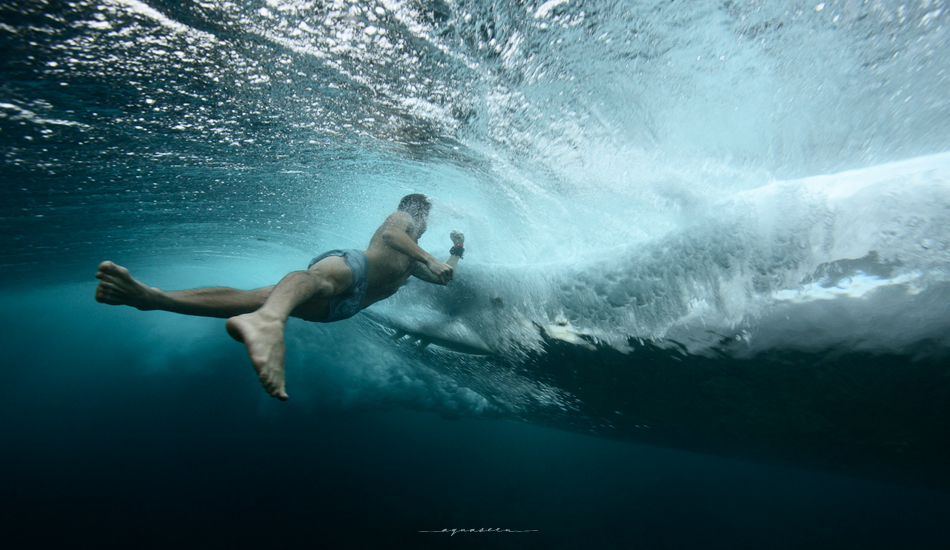 Frannie in his boxers and GoPro at dawn. Too early for him to remember a mask, fins, and board shorts. hisPhoto:<a href=\"https://aquaseen.com/\">Matt Shepherd</a>