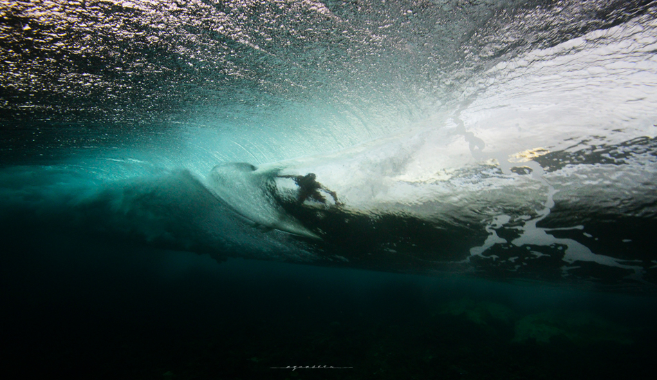 Squeezing in just one more barrel before the light faded. Photo:<a href=\"https://aquaseen.com/\">Matt Shepherd</a>