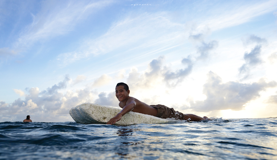 A piece of rotting foam, a small pulse in swell, and you get this smile. Photo:<a href=\"https://aquaseen.com/\">Matt Shepherd</a>