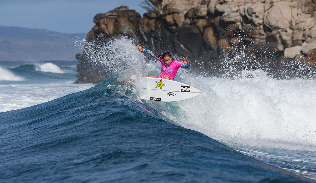 Courtney Conlogue. Photo: <a href=\"https://www.worldsurfleague.com/\">WSL</a>/<a href=\"https://www.instagram.com/damien_poullenot/\">Poullenot</a>