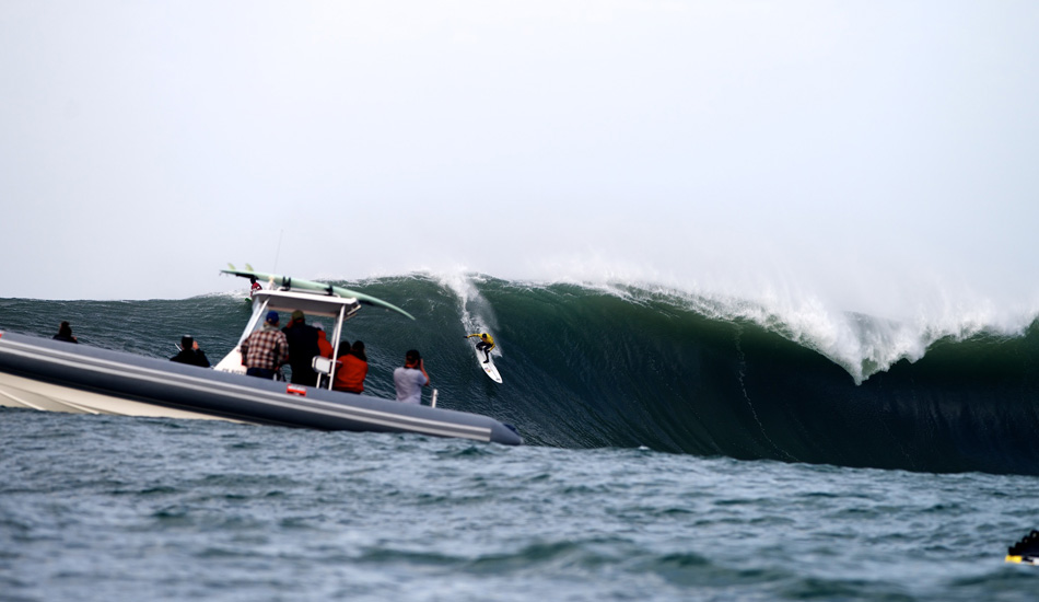 Greg Long found plenty of his own XXL waves on his way to the finals at the 2014 Maverick\'s Invitational in Half Moon Bay, California. Photo: <a href=\"https://www.driftwoodfoto.com/\">Benjamin Ginsberg</a>