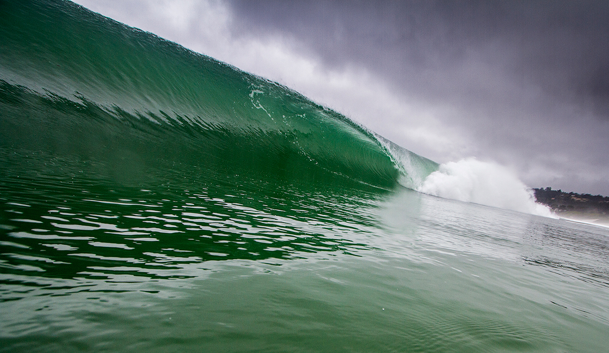 Dane Anderson was just a wee bit too far outside to stroke into this beach break beast. The thing spit its guts on me and when I popped out the back I could hear Dane hollering something along the lines of, \"Aaaarrrrghadshghhga!\" He did the same thing again later when he saw this image. The one that got away. Photo: <a href=\"https://markmcinnis.com/\" target=_blank>Mark McInnis</a>