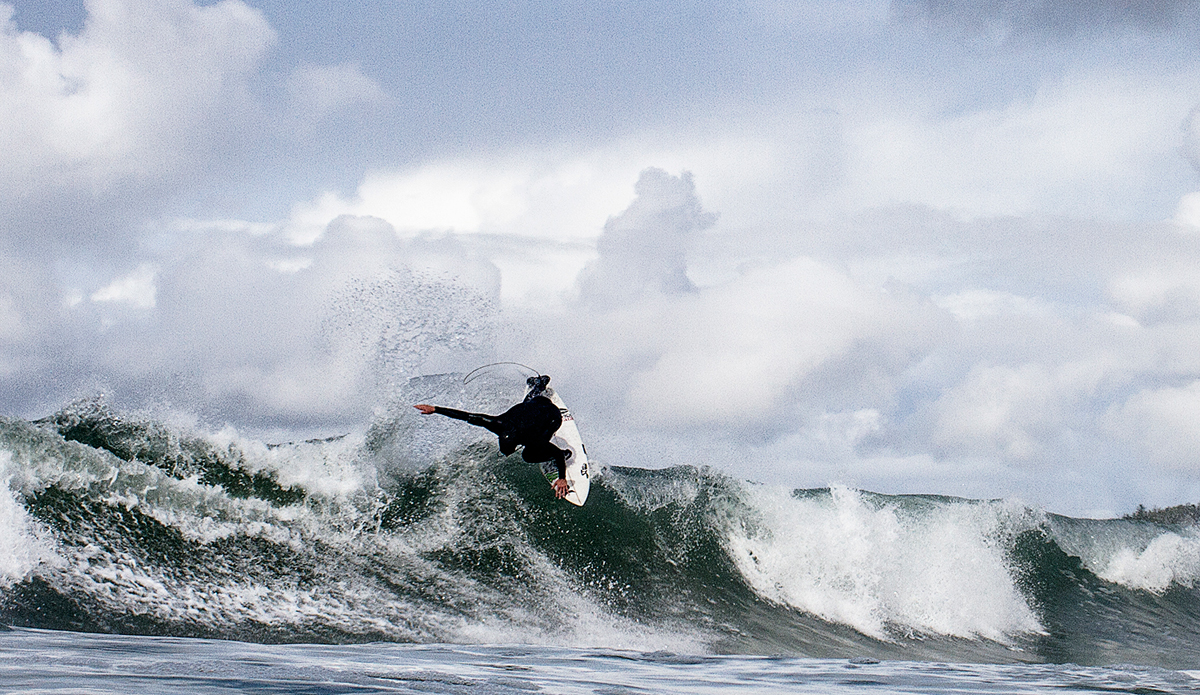 Anybody that gets the opportunity to see Pete Devries surf in person will wonder why he\'s not <a href=” https://www.sbcsurf.com/features_article?news_id=429”>chasing the dream of being on the World Tour.</a> He has every trick in the book, is comfortable in slabbing barrels and can lay it on rail with the best of \'em. But Pete is a family man and would rather chase waves around his evergreen island than rack up points. My hat’s off to the man. Photo: <a href=\"https://markmcinnis.com/\" target=_blank>Mark McInnis</a>
