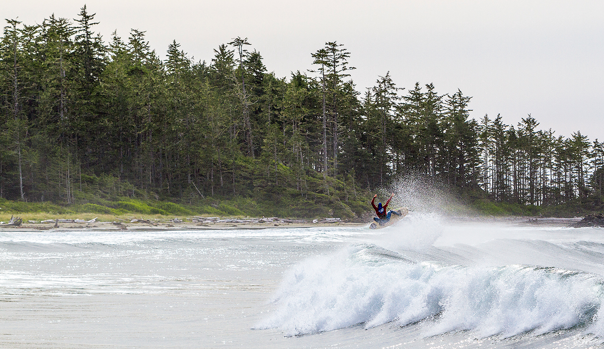 Apparently this angle was \"no good\" and I was urged to move. Ah, surfers. Gotta love \'em. Luckily I caught this image of Timmy Reyes blasting one before I took the bait. Photo: <a href=\"https://markmcinnis.com/\" target=_blank>Mark McInnis</a>