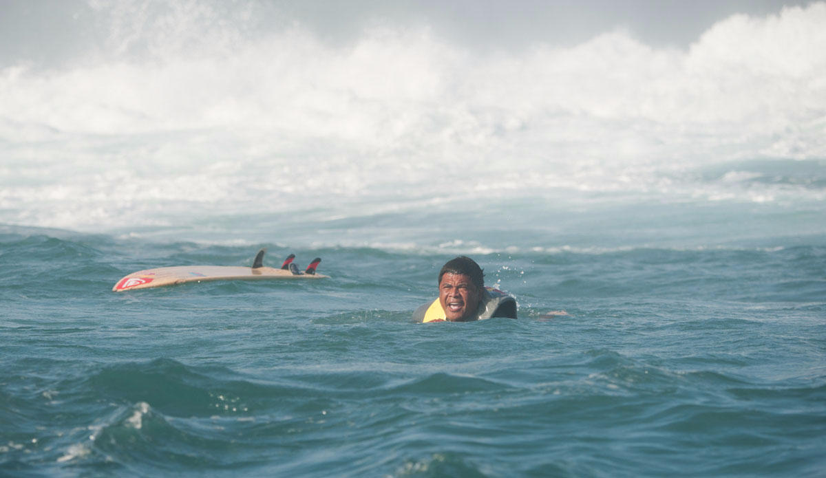 Raimana is a familiar face in one of the heaviest lineups on the planet. Photo: <a href=\"https://www.timmckennaphoto.com/\">Tim McKenna</a>