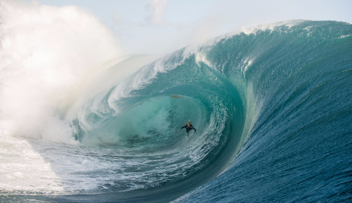 Russell Bierke launching for the exit. Photo: <a href=\"https://www.timmckennaphoto.com/\">Tim McKenna</a>
