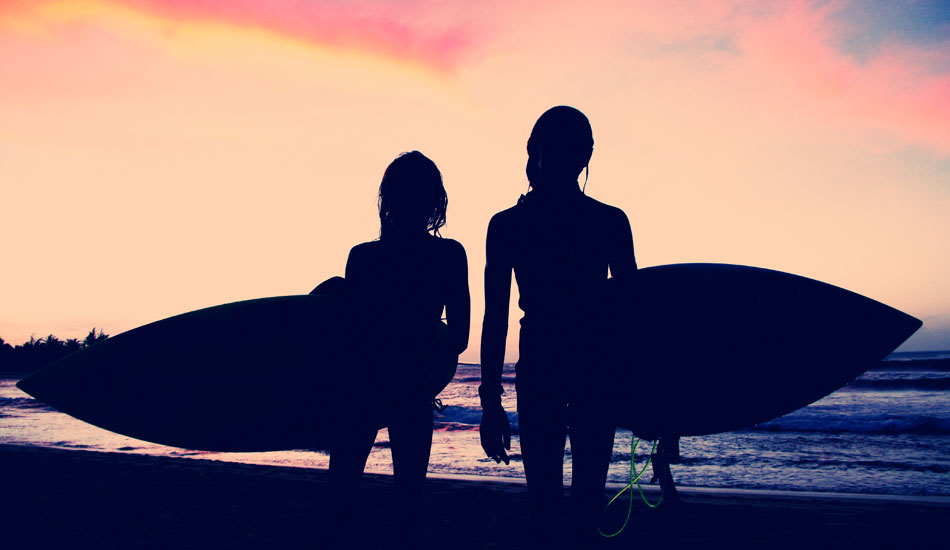 Grom life. Frankie Harrer and Moana Jones, North Shore. Photo: Megan Villa