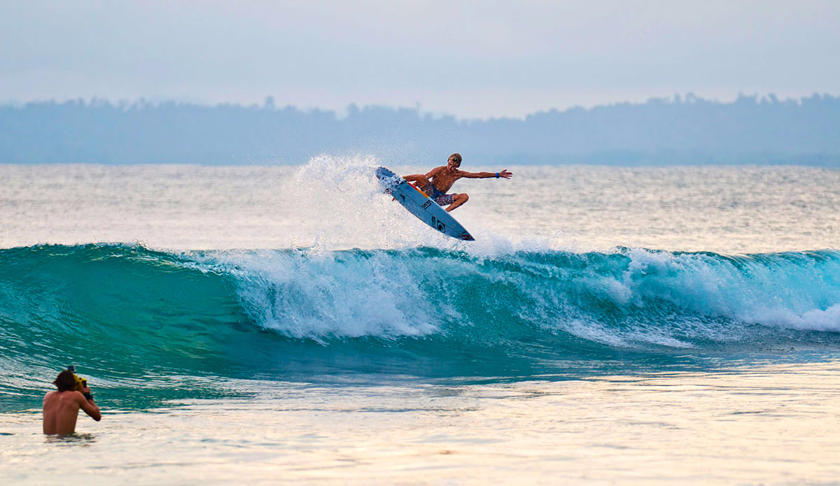 Groms in the Mentawais. Photo: <a href=\"https://www.shootingdownthebarrel.com/\">Nico Palacios</a>