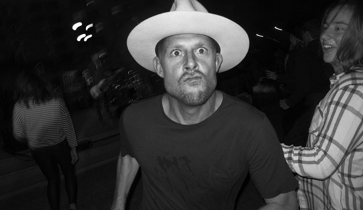 \"That was at Lemoore last year after the first run through of the event. Mick was there. I think that was Eddie Vedder\'s hat. Eddie had just played. And Kelly was there and Mick and Eddie seemed like they were best friends. He\'s always taking hats.\" Photo: <a href=\"https://t-sherms.com/\" target=\"_blank\">Steve Sherman</a>