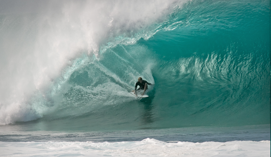 John John at home. Pipe. Photo: <a href=\"https://www.facebook.com/SCsurfshots\">Mike Healey</a>