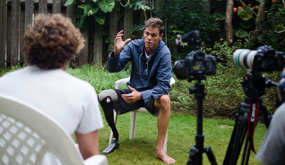 He never saw the attack coming. He was paddling for a wave, and the moment he caught it, a Tiger grabbed hold of his leg.  Photo: <a href=\"https://danlemaitrephoto.com\" target=\"_blank\">Dan Lemaitre</a>