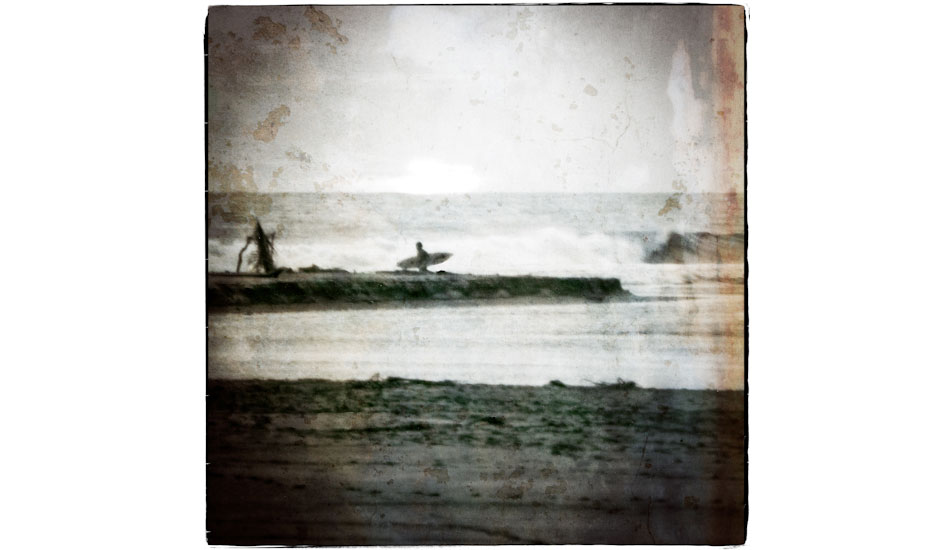 I was on a road trip in mainland Mexico with a friend, and we surfed this left point for a couple of weeks, and had a blast. Only a few other surfers, pumping waves, great spear fishing, good food, and cheap beer. We were set. I caught this picture of one of the other surfers coming in as the sun sets as a left peels off in the background. It always reminds me of my friend, who has since passed, and for the great trip it was. Photo: <a href=\"https://www.marksainwilson.com/?splash=1\" target=_blank>Mark Wilson</a>