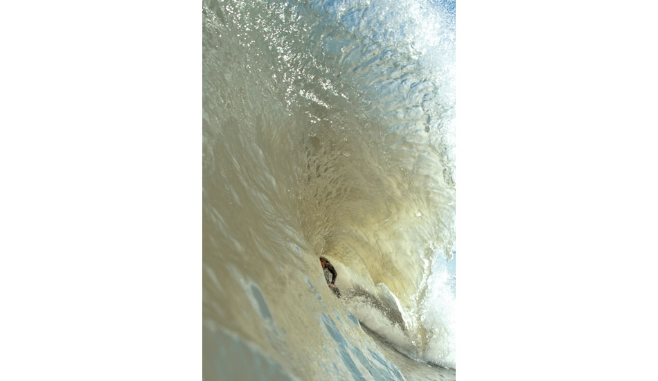 I met Jackson Bridwell on the beach this day and he was stoked I was about to go for a swim with my camera. He worked to line up with me and wanted to get a good shot of himself. We got a few good one, but I like this one best because you just get a glimpse of him as the wave hit the inside sandbar and really throws out. Photo: <a href=\"https://www.marksainwilson.com/?splash=1\" target=_blank>Mark Wilson</a>