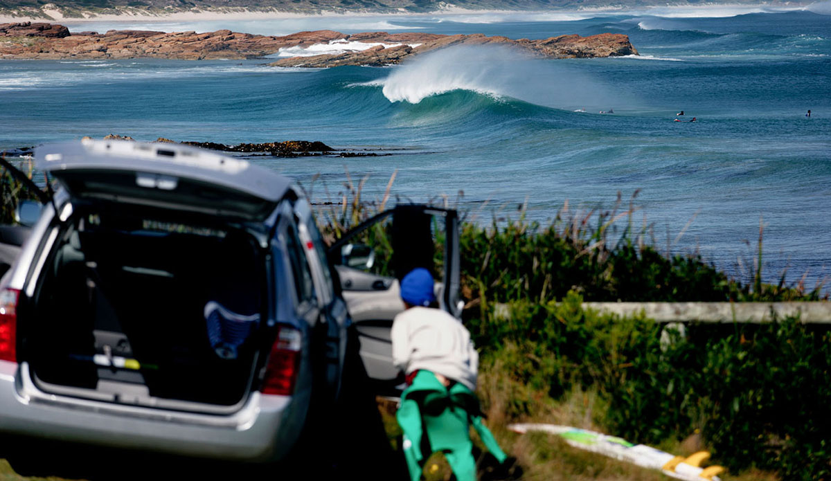 This place is situated on the northwest coast of Tasmania (my homeland), and it\'s pretty common for it to be like this. The O\'Neill Coldwater event that ran in Tasmania a few years ago posted up here, but not under quite as good conditions. The number of times that I have driven up to this beach have more often than not resulted in stoke, rather than disappointment. It has really fun beach breaks and the area even holds a couple of decent reef breaks as well. Photo: Sean Davey
