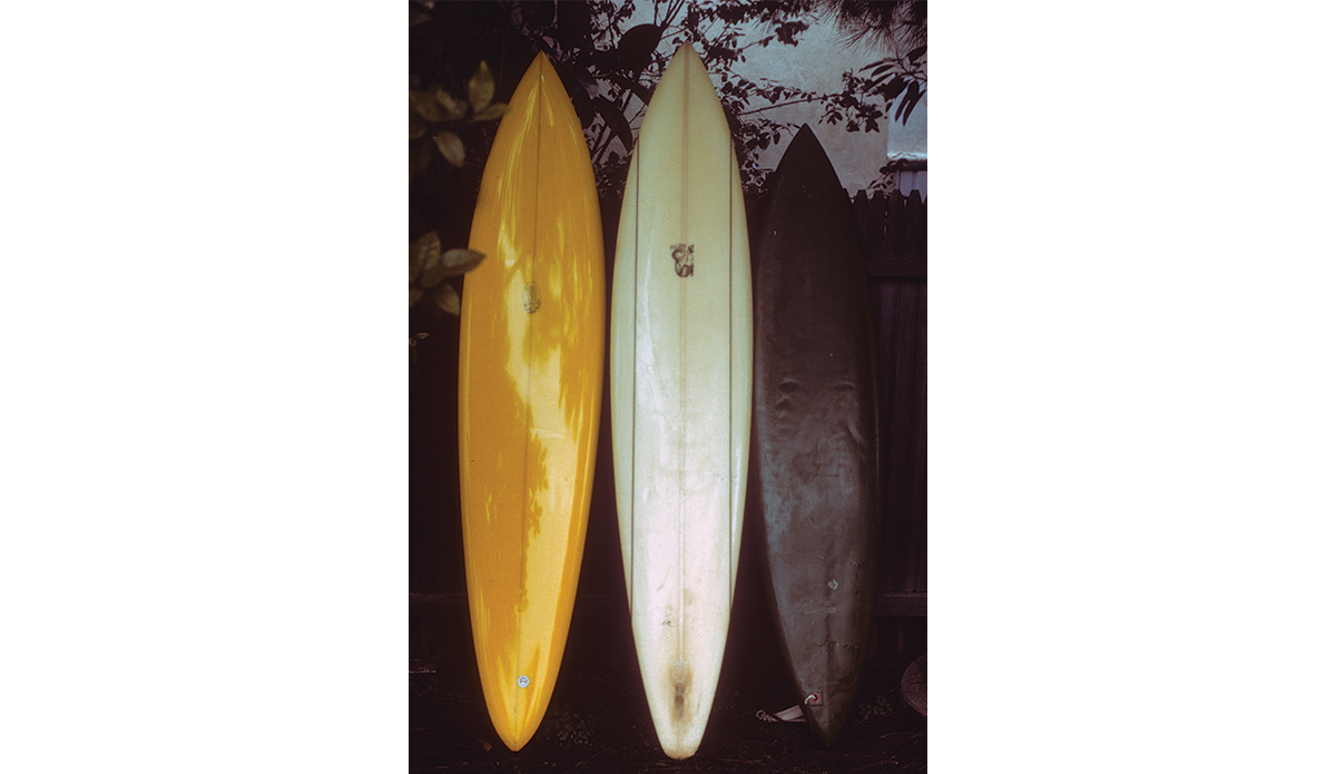 Bruce Jones 8\'0 & 7\'10\" and a Michael Cundith  7\'2\"(Wilderness surfboards). Photo: John Ritter