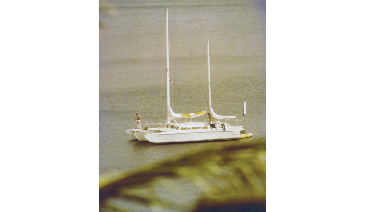 John\'s boat the \"Mahia\" named after a peninsula on the north island of New Zealand. The boat was a 38 foot Off Soundings made by Jim Brown, prototype of his Sea Runner series. Image was taken in Vava\'u, Tonga. Photo: John Ritter