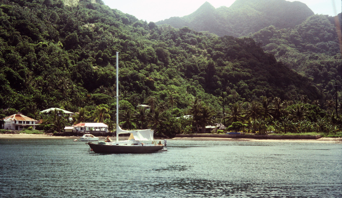 Faga\'alu Bay, Samoa. This was shot from John\'s boat where he paddled in daily to teach class. Photo: John Ritter