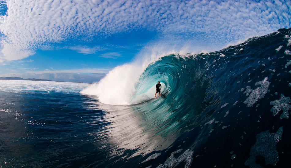 Damien Hobgood is one of the best guys to shoot at Cloudbreak, or at any place that offers this type of tube, as a matter of fact. This type of shot is what really makes me stoked. Photo: <a href=\"http://www.natesmithphoto.com/\" target=\"_blank\" title=\"Nate Smith Surf Photos\">Nate Smith</a>