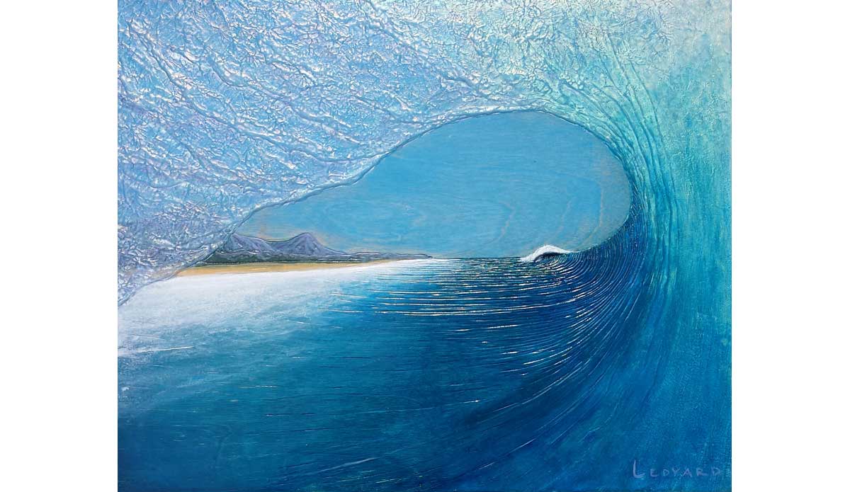 “Blue Room” (16” x 20”) I got the idea to make these barrel pieces a little over a year ago, and it ended up being one of my more successful experiments.  Now that I have figured out my basic process, I’ve been focusing on refining my technique and craftsmanship. Image: Nathan Ledyard