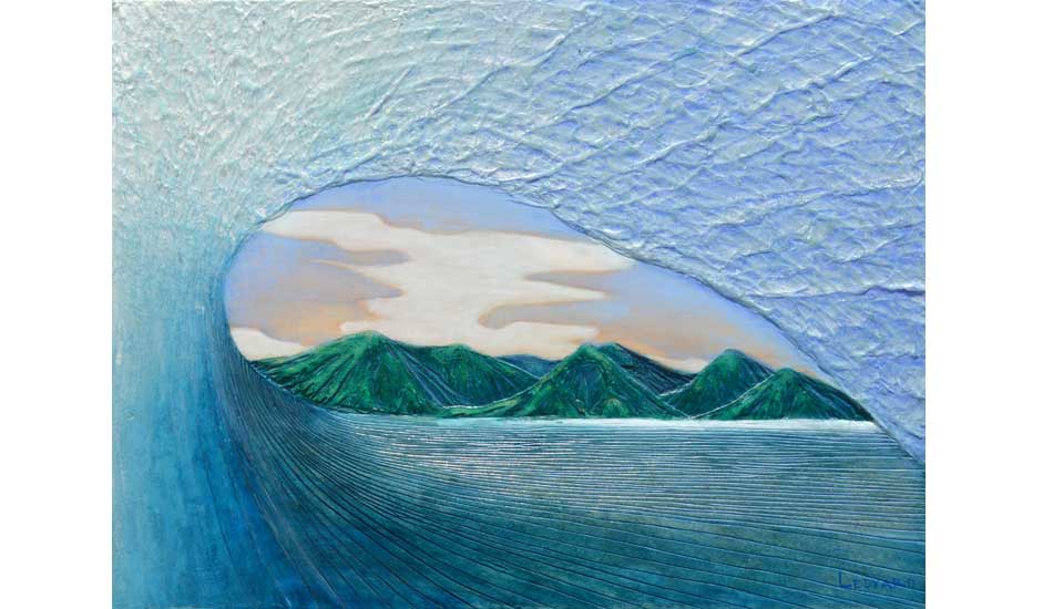 End of the Road. 18\" x 24\" acrylic on carved wood. Image: Nathan Ledyard