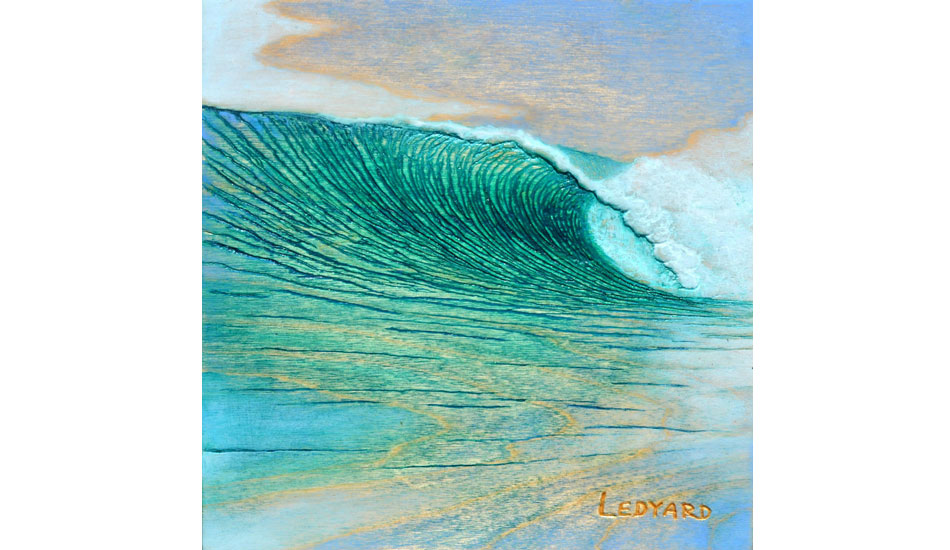 A Break in the Clouds. 12\" x 12\" acrylic on carved wood. Image: Nathan Ledyard