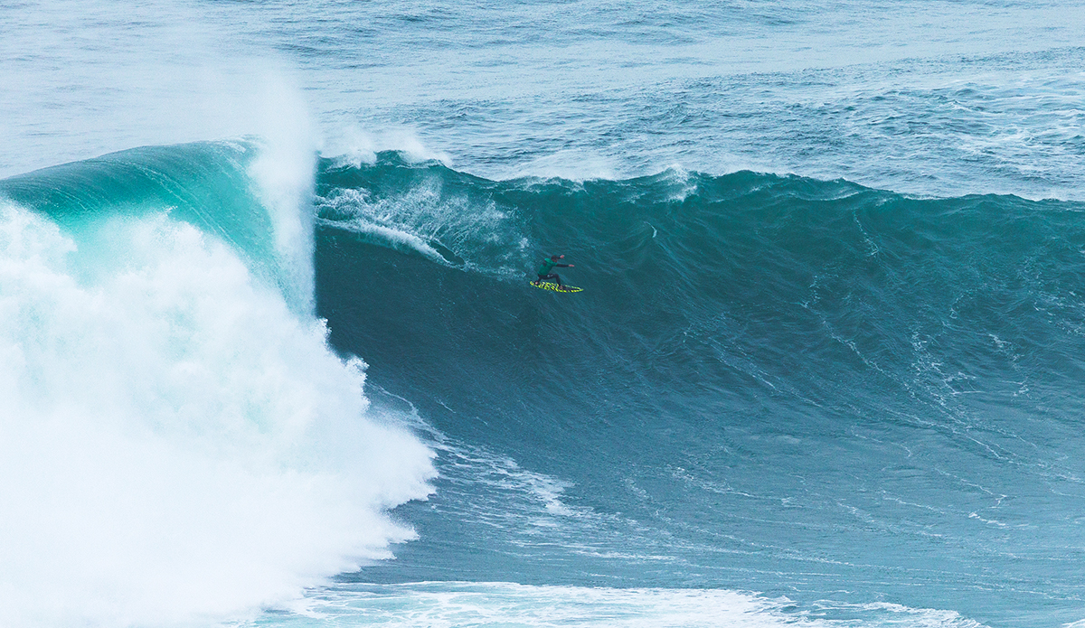 Sebastian Steudtner, looking to reengage the rail. 