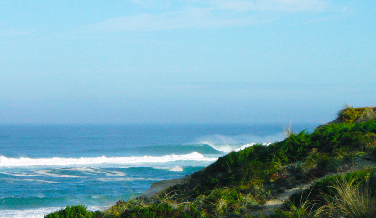 This wave was in the Peniche area, we surfed it by ourselves for two days running – most people were surfing Lagide, which was pretty soft and mushy. Photo: Troy Roennfeldt