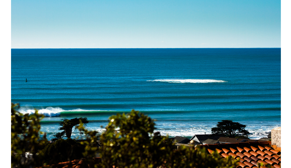 A mid winter pulse producing some clean lines. Cayucos California. Photo:<a href=\"https://www.colinnearman.com\">Colin Nearman</a>