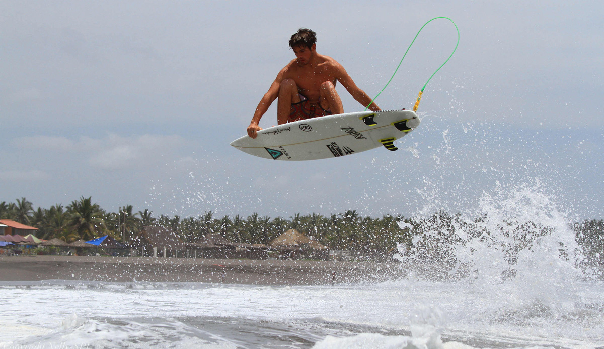 Cam Richards boosting a huge slob air in Mexico. Photo: <a href=\"https://davenelson-photography.com\">David Nelson</a>