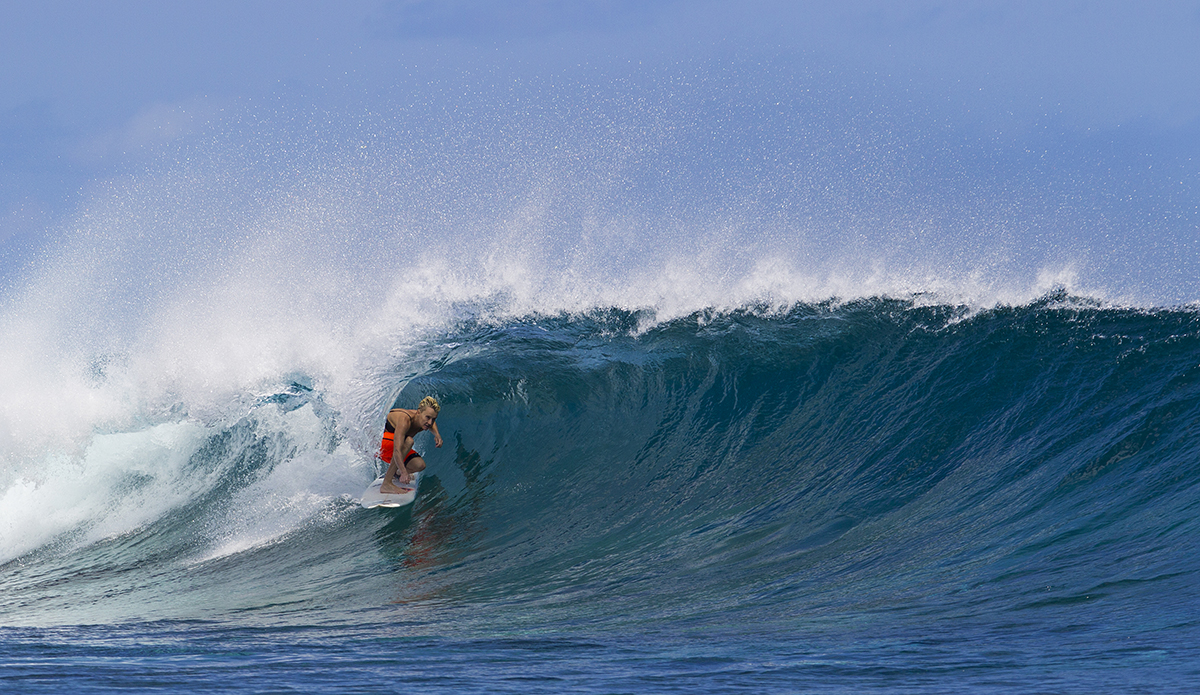 Keala Kennelly barrel hunting. Photo: Jason Kenworthy