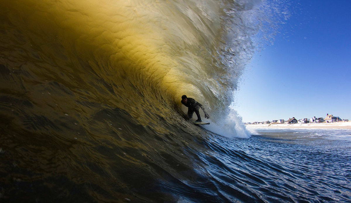 Jesse Helminger enjoying a nice cover-up on Valentines Day. Photo: <a href=\"https://www.davenilsenphotography.com/\">David Nilsen</a>