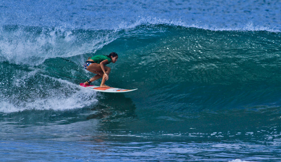 Savannah Bradley is the type of girl who surfs with the guys, because she\'s better than most of them. Photo: <a href=\"https://www.moondoggiesurfer.com/\" target=_blank>Josh Jacoby</a>.