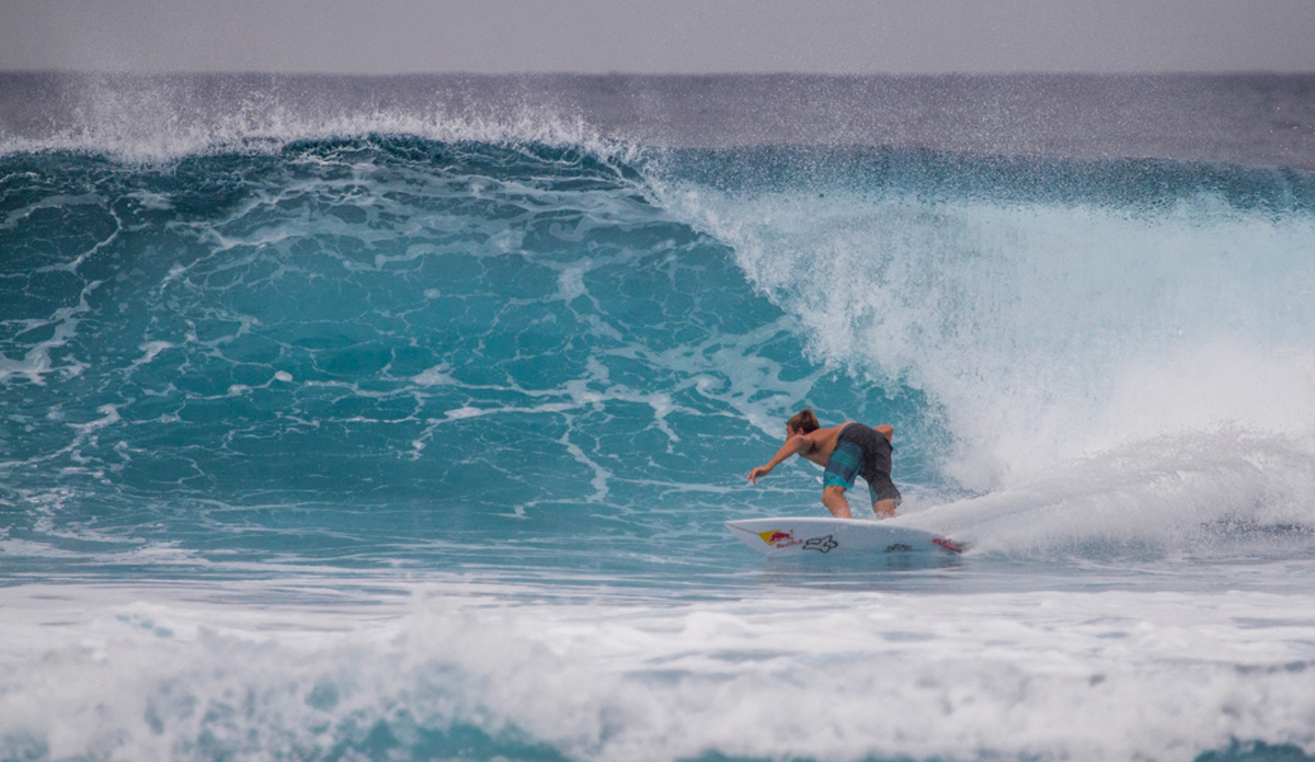 Ian Walsh demonstrating speed, power and flow, moments before detonating an explosive off the lip off this wave. Photo: <a href=\"https://www.nickricca.com\">Nicks Ricca</a>