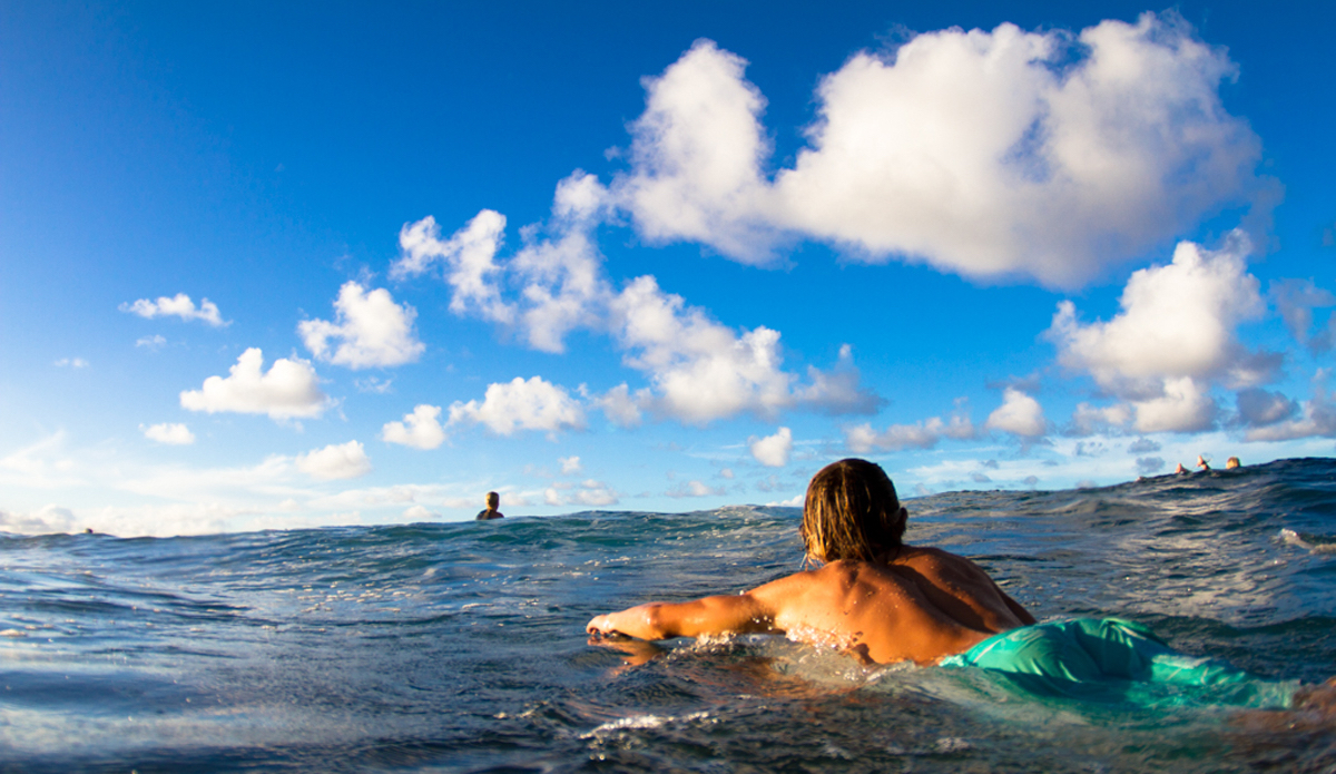 Paddling back out isn\'t too bad on pristine afternoons like this at our home break, Ho\'okipa. Photo: <a href=\"https://www.nickricca.com\">Nicks Ricca</a>