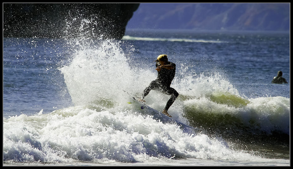 Sho taking the top of the inside at Roca Bruja. Photo: Trevor Murphy