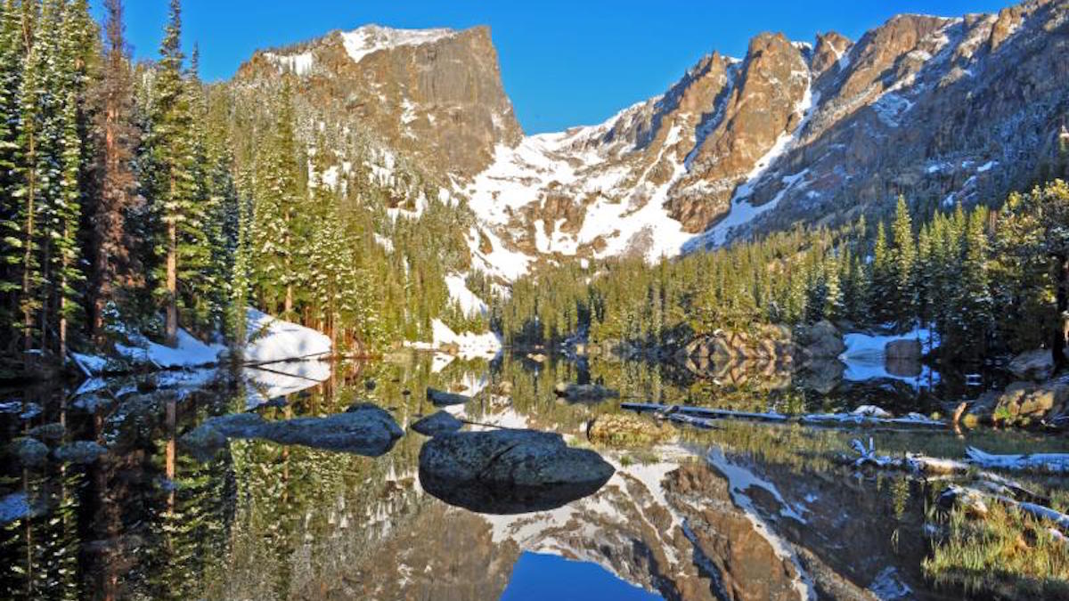 Hallett Peak reflected in Dream Lake. Photo: NPS