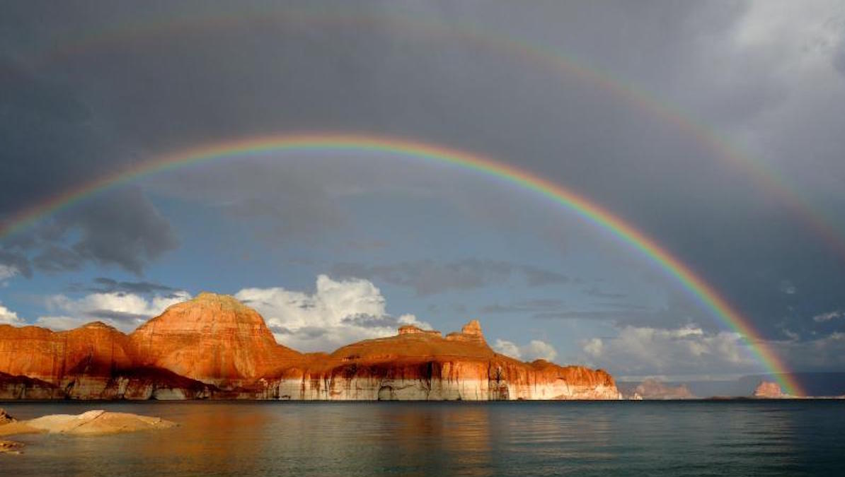 Lake Powell double rainbow! Photo: Ross Kantra/NPS