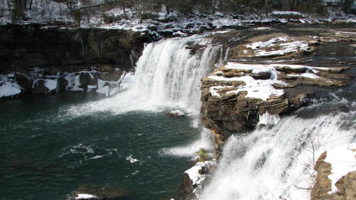 Little River Falls in winter. Photo: NPS