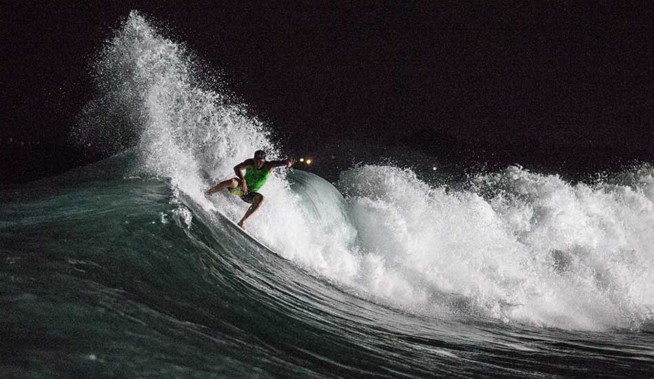 Seabass was on fire all event. Even at night. Photo: <a href= \"https://www.oakleyprobali.com/photos/\">Russ Hennings</a>